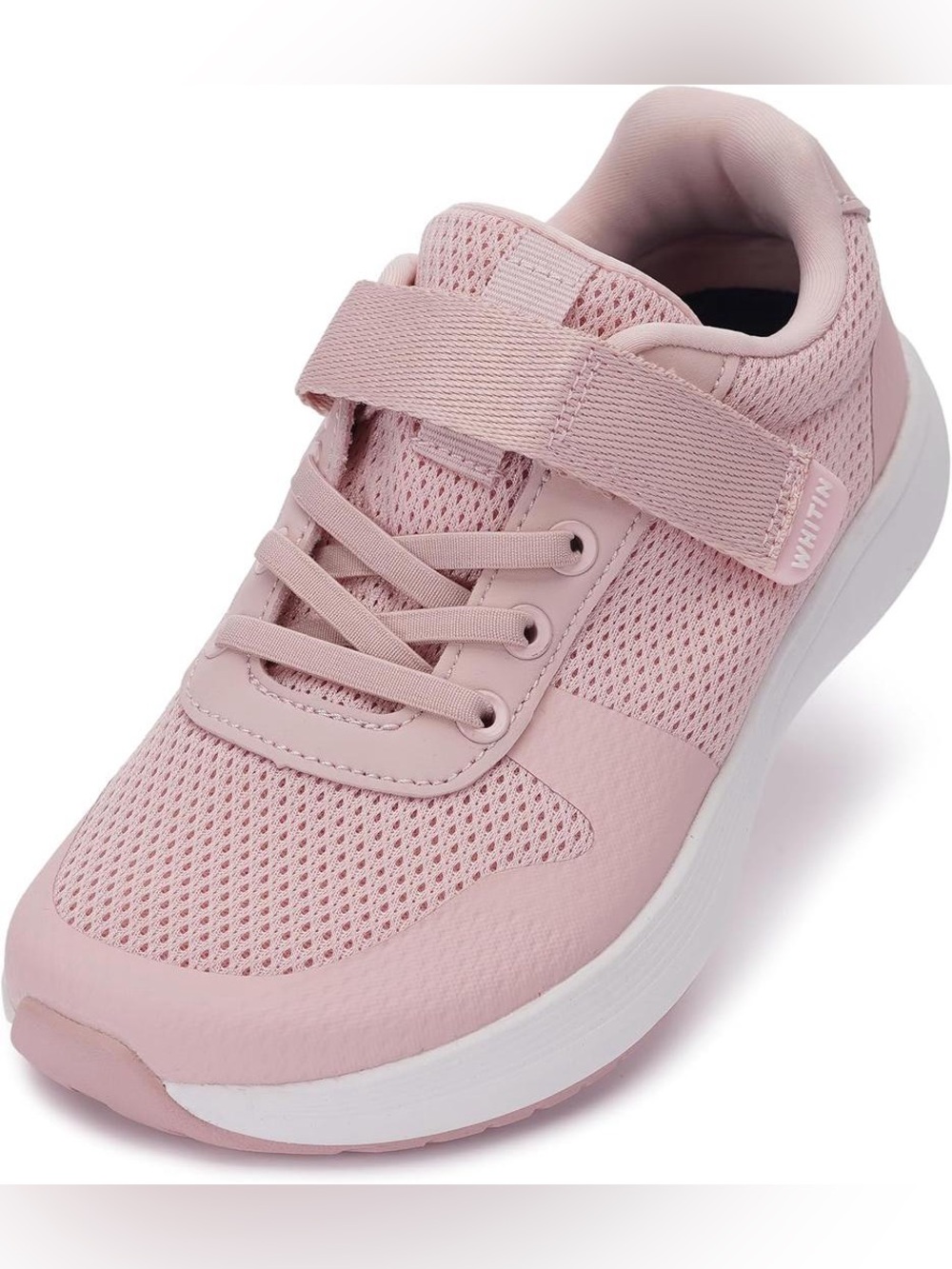 Whitin Kids Wide-Toe Light Pink Athletic Running Sneakers in Light Pink - Kids 2